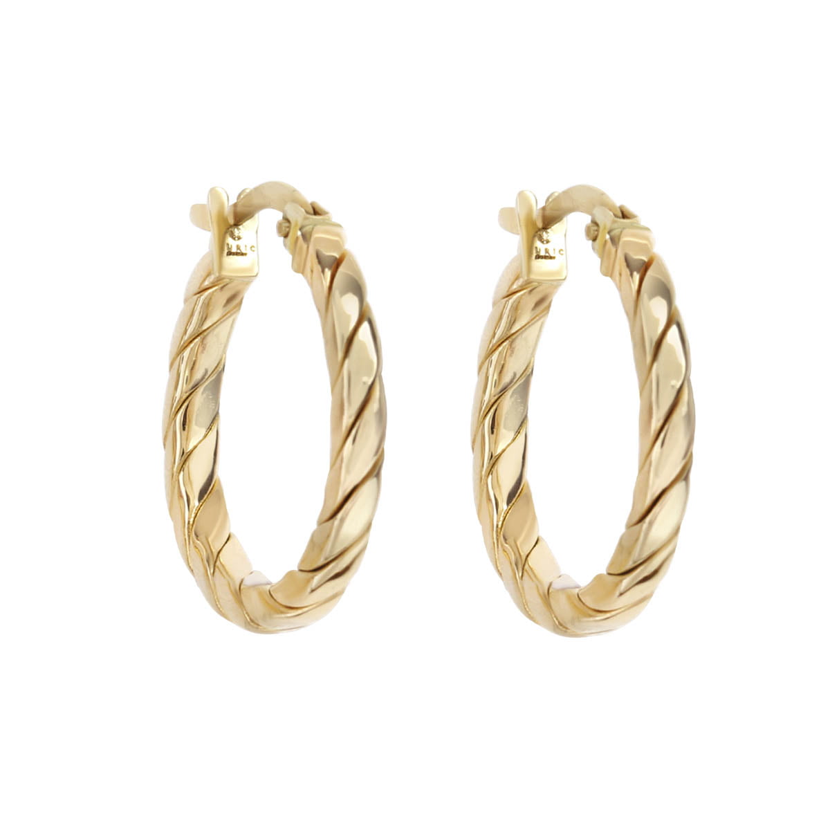 18ct Solid Yellow Medium Hoop Earrings Auric Jewellery 9144