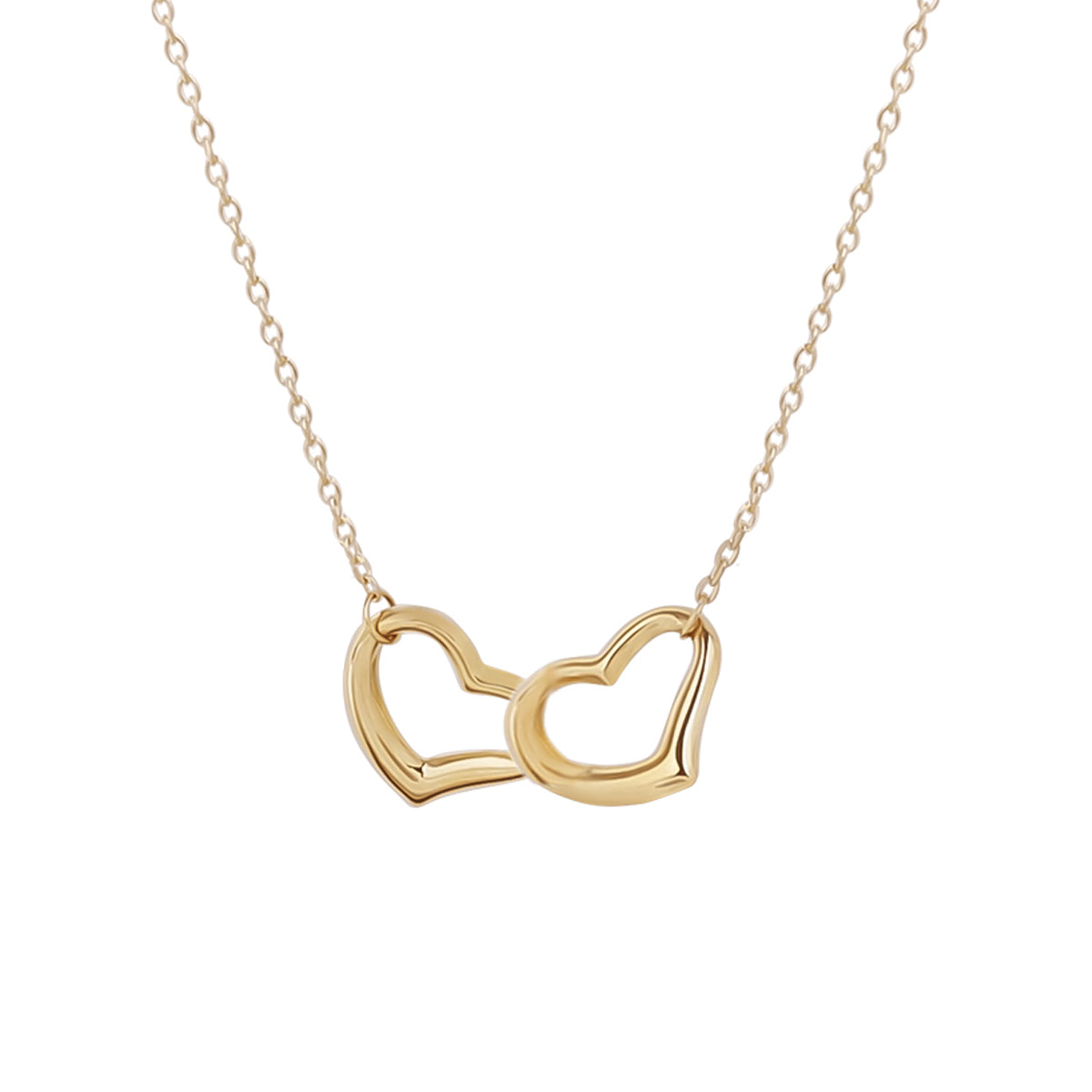 18k White Gold Double Heart Necklace – Indulgence Jewelers