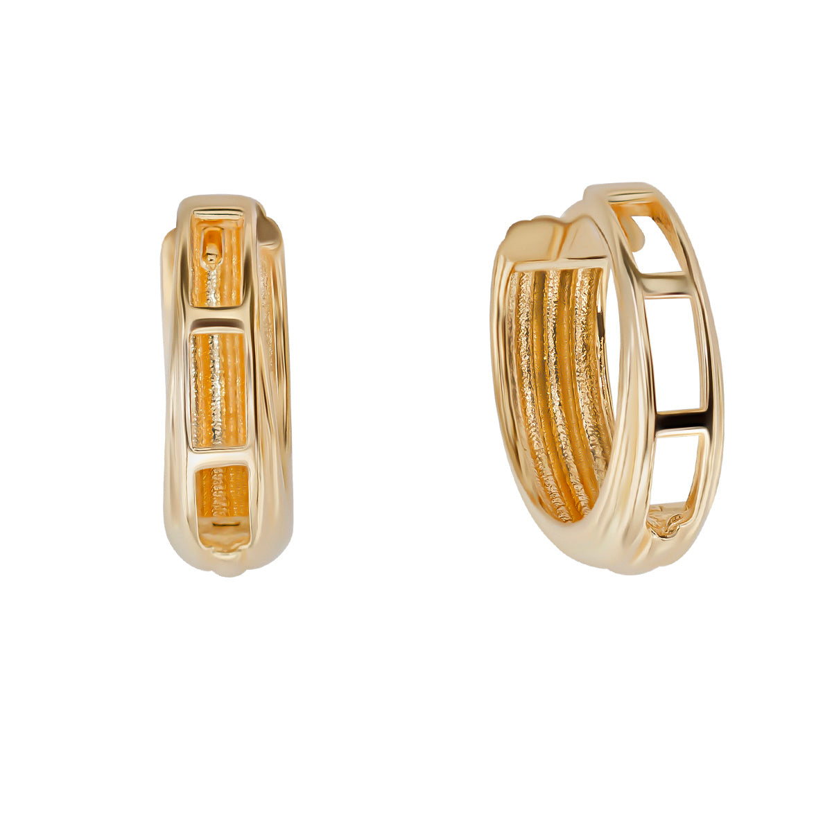 On sale Gold Double Hoop Earrings | fine gold hoop | Solid gold circle earrings | 9ct or 18ct yellow gold