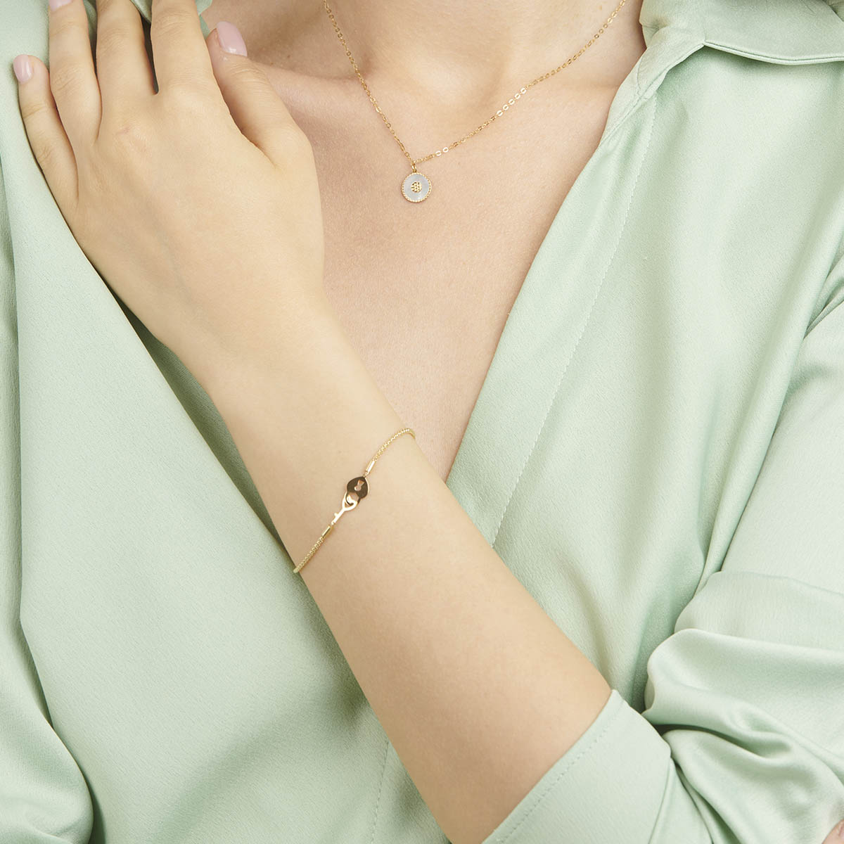 Rosegold Heart Key Bracelet  zahana