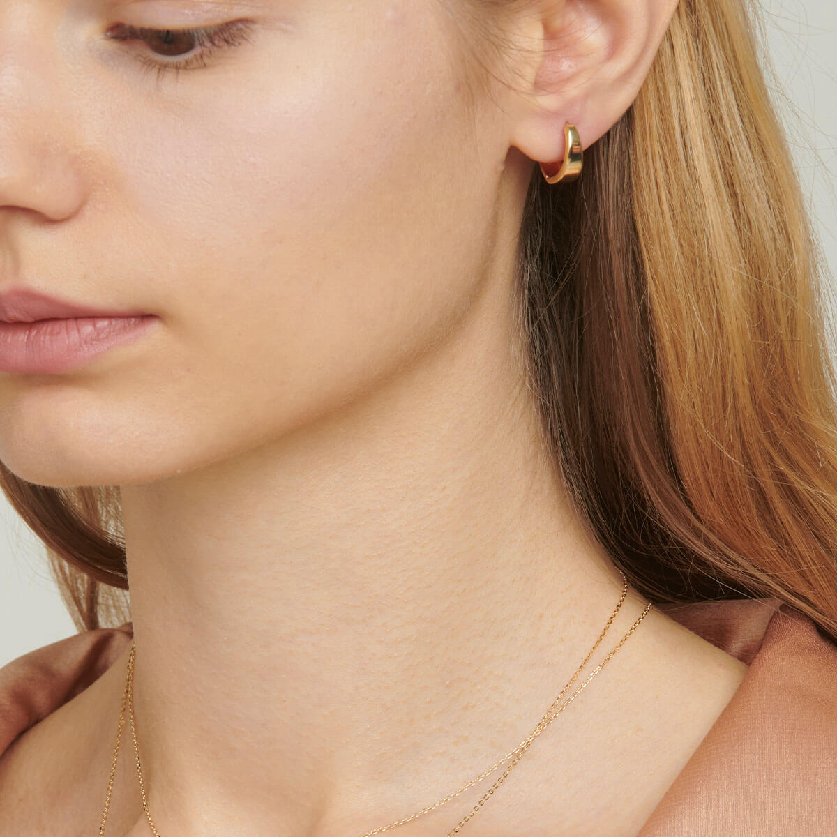 Small chunky clearance gold hoop earrings