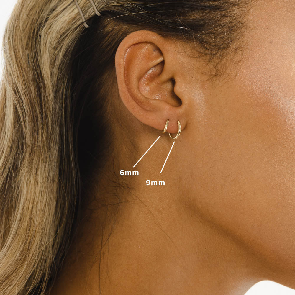 18ct Solid Gold Small Cartilage Helix Earring Hoops 6mm By Wild Fawn  Jewellery | notonthehighstreet.com