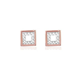 18ct Rose Gold Square Stud Earrings