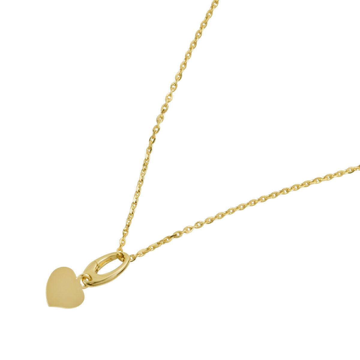 18ct Yellow Gold Heart Tag Charm Pendant | Auric Jewellery